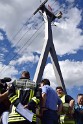 Koelner Seilbahn Gondel blieb haengen Koeln Linksrheinisch P189